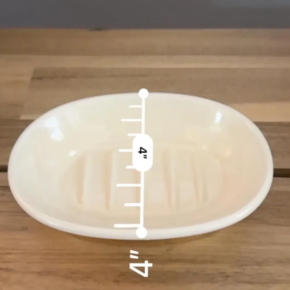 White and gold ceramic soap dish